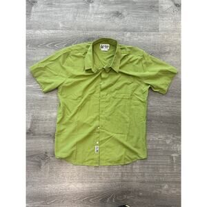 Marmot Shirt Mens Medium Green Pockets Short Sleeve Button-Up Outdoors Hiking